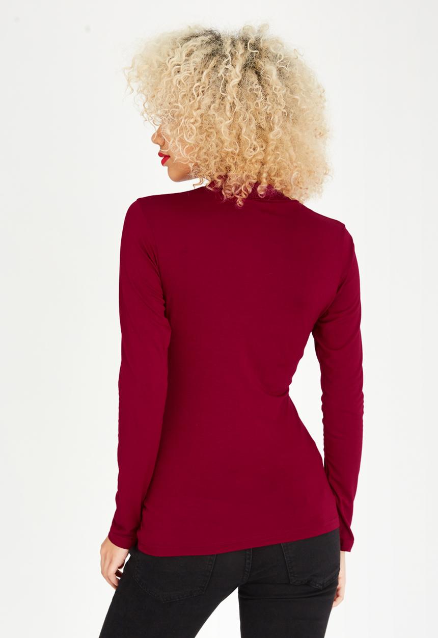c(inch) - Turtle Neck Top Dark Red