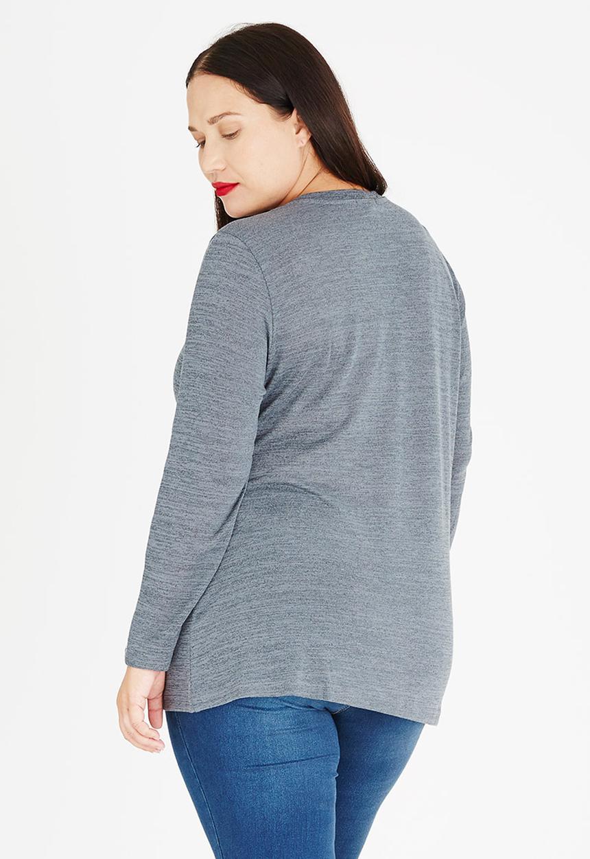 edit Plus - Basic Knit Top Dark Grey