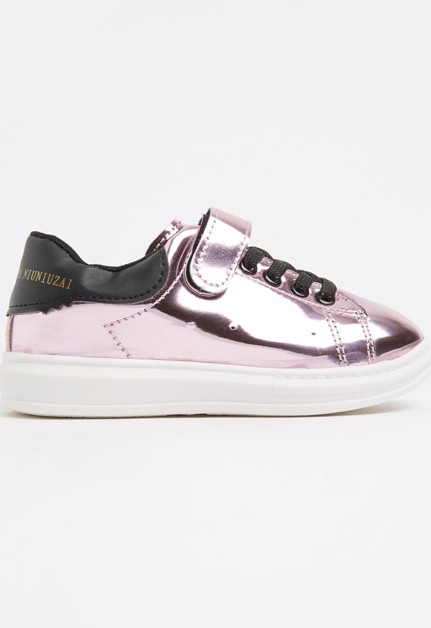 Pop Candy - Metallic Patent Sneakers Mid Pink