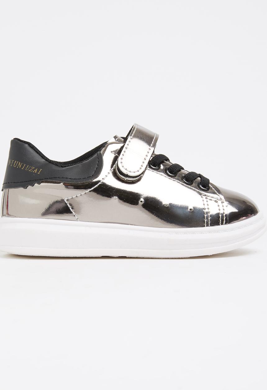 Pop Candy - Metallic Patent Sneakers Silver