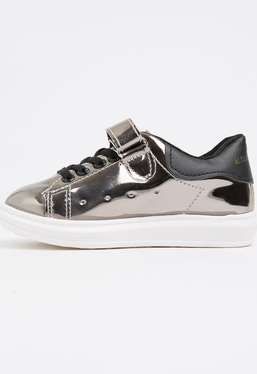 Pop Candy - Metallic Patent Sneakers Silver
