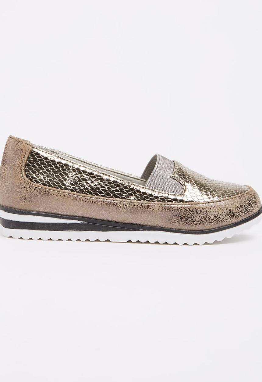 Rock & Co. - Girls Metallic Pump Gold
