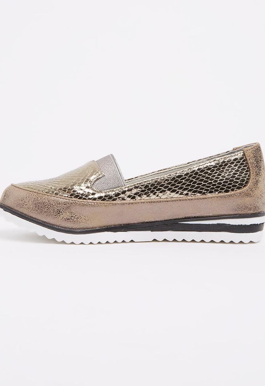 Rock & Co. - Girls Metallic Pump Gold