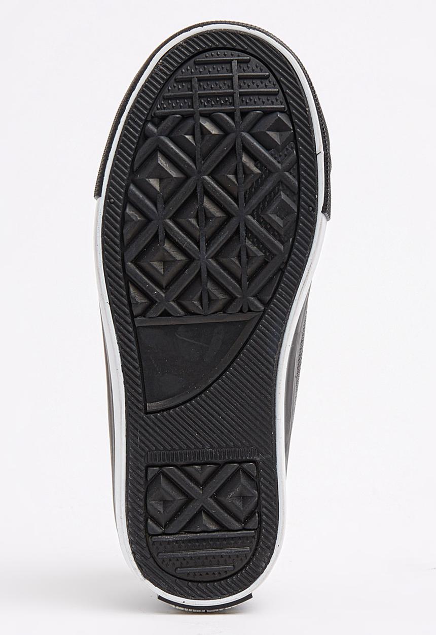 Foot Focus - PU Hi Top Sneaker Black
