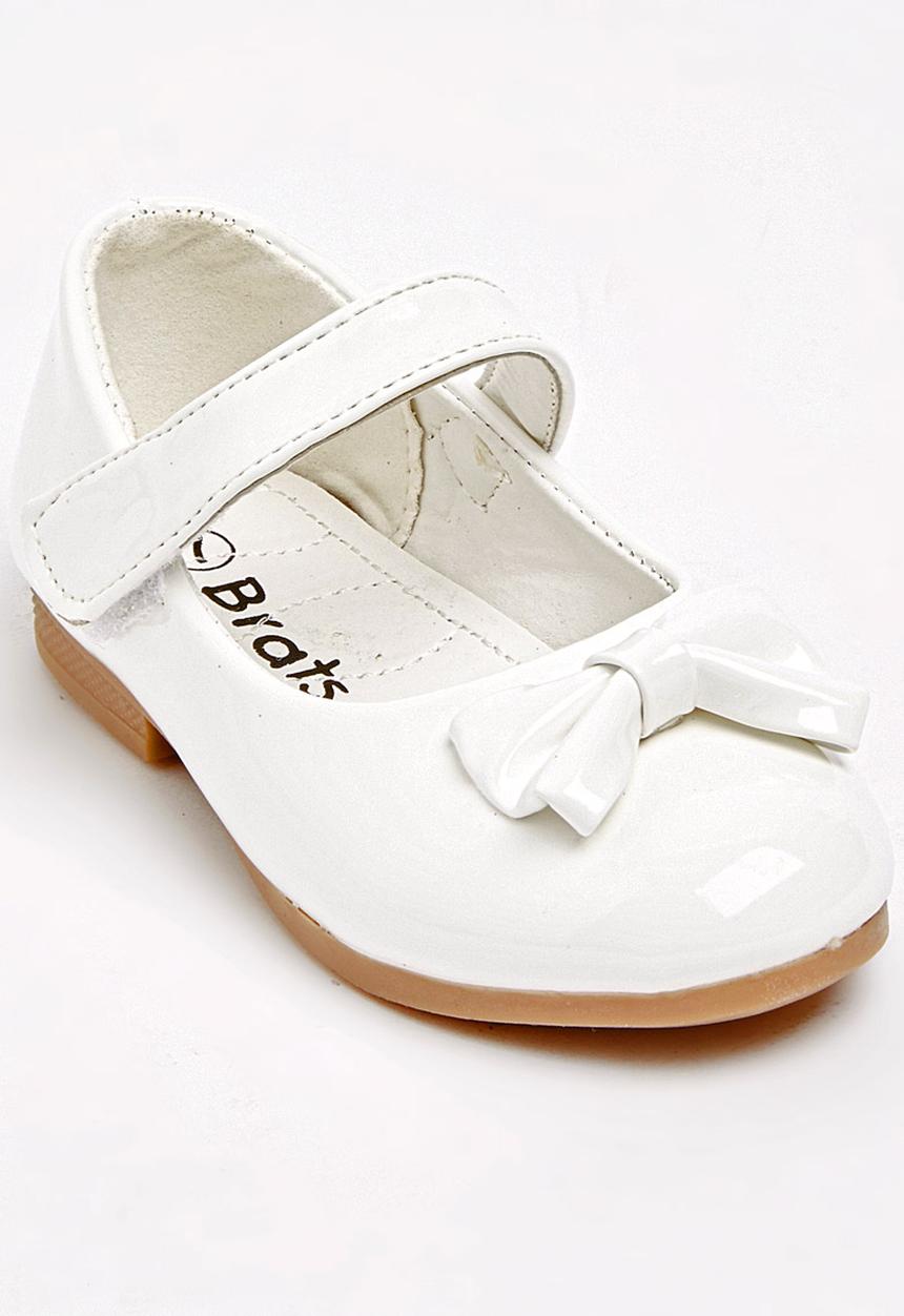 Jumbo - Girls Glitter Pump with Bow White