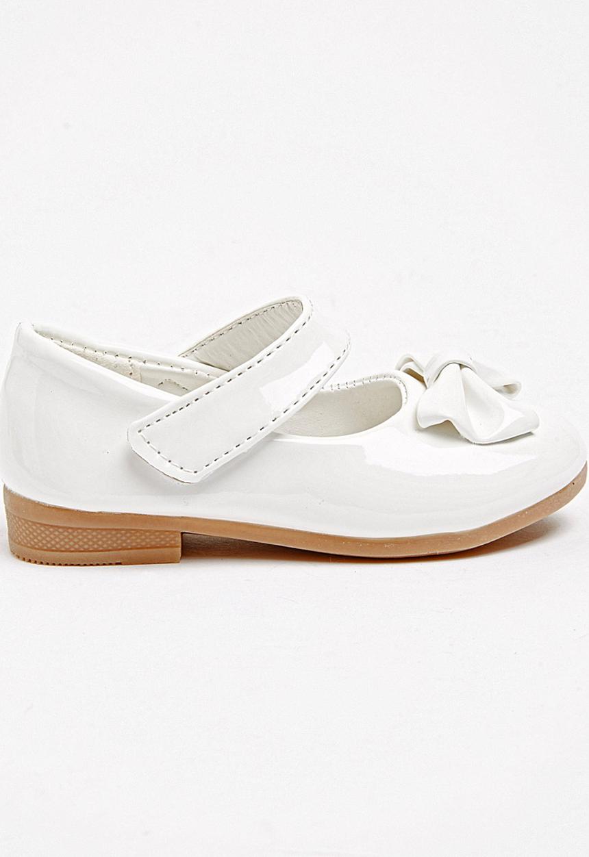 Jumbo - Girls Glitter Pump with Bow White