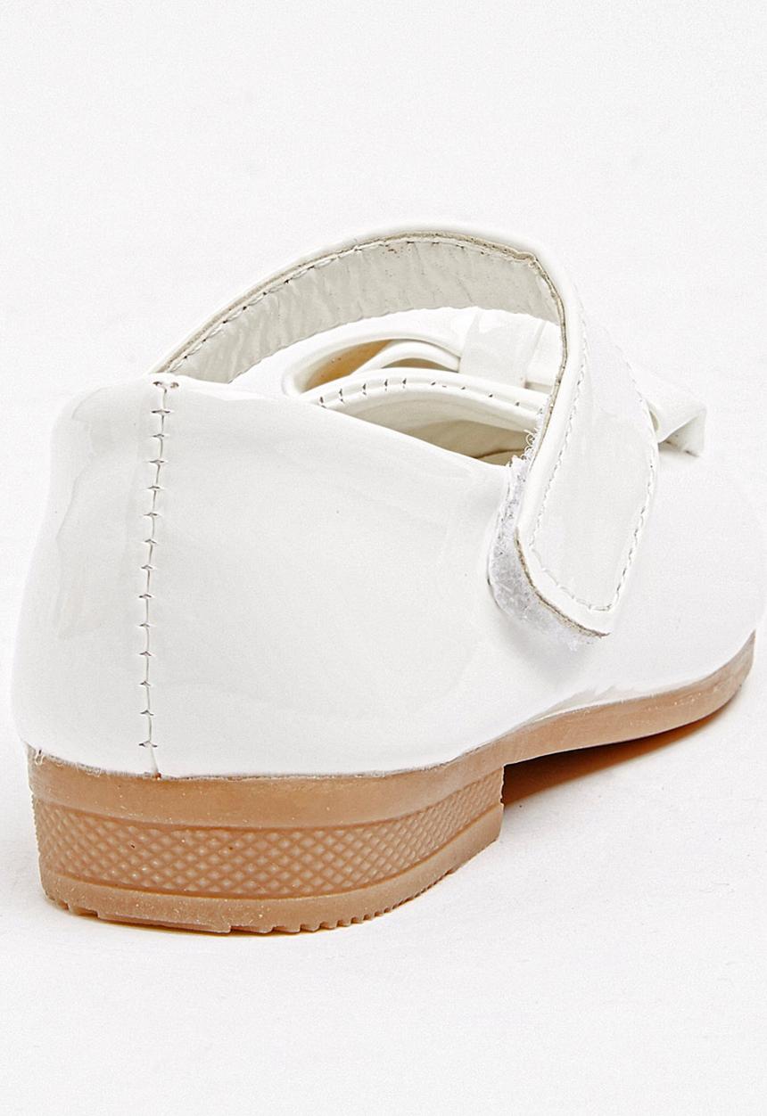 Jumbo - Girls Glitter Pump with Bow White