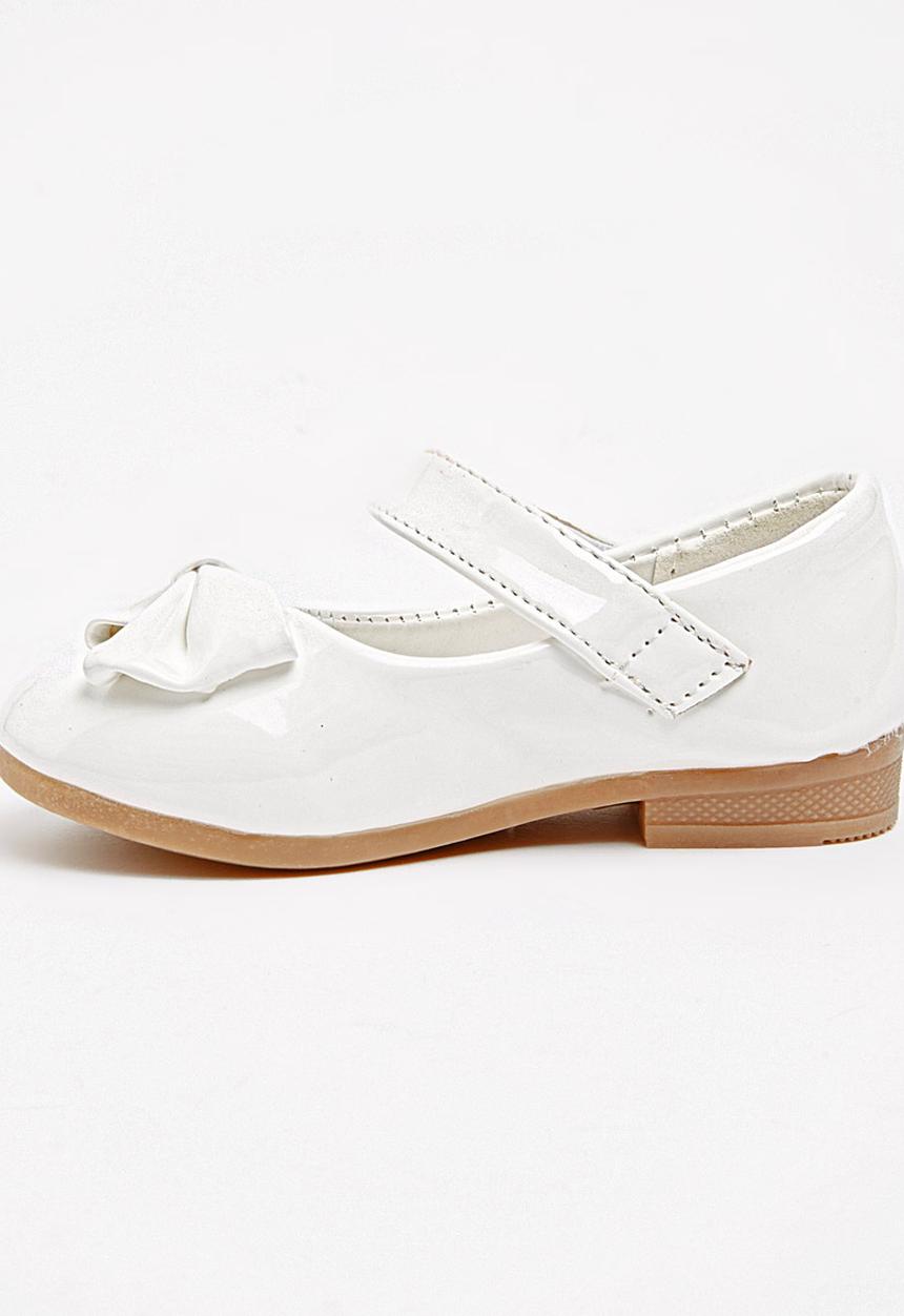 Jumbo - Girls Glitter Pump with Bow White