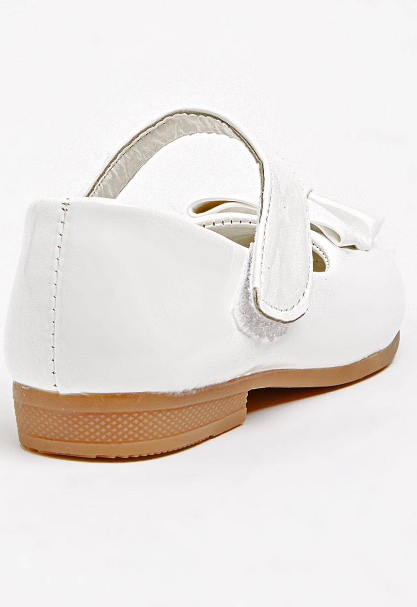 Jumbo - Girls Glitter Pump with Bow White