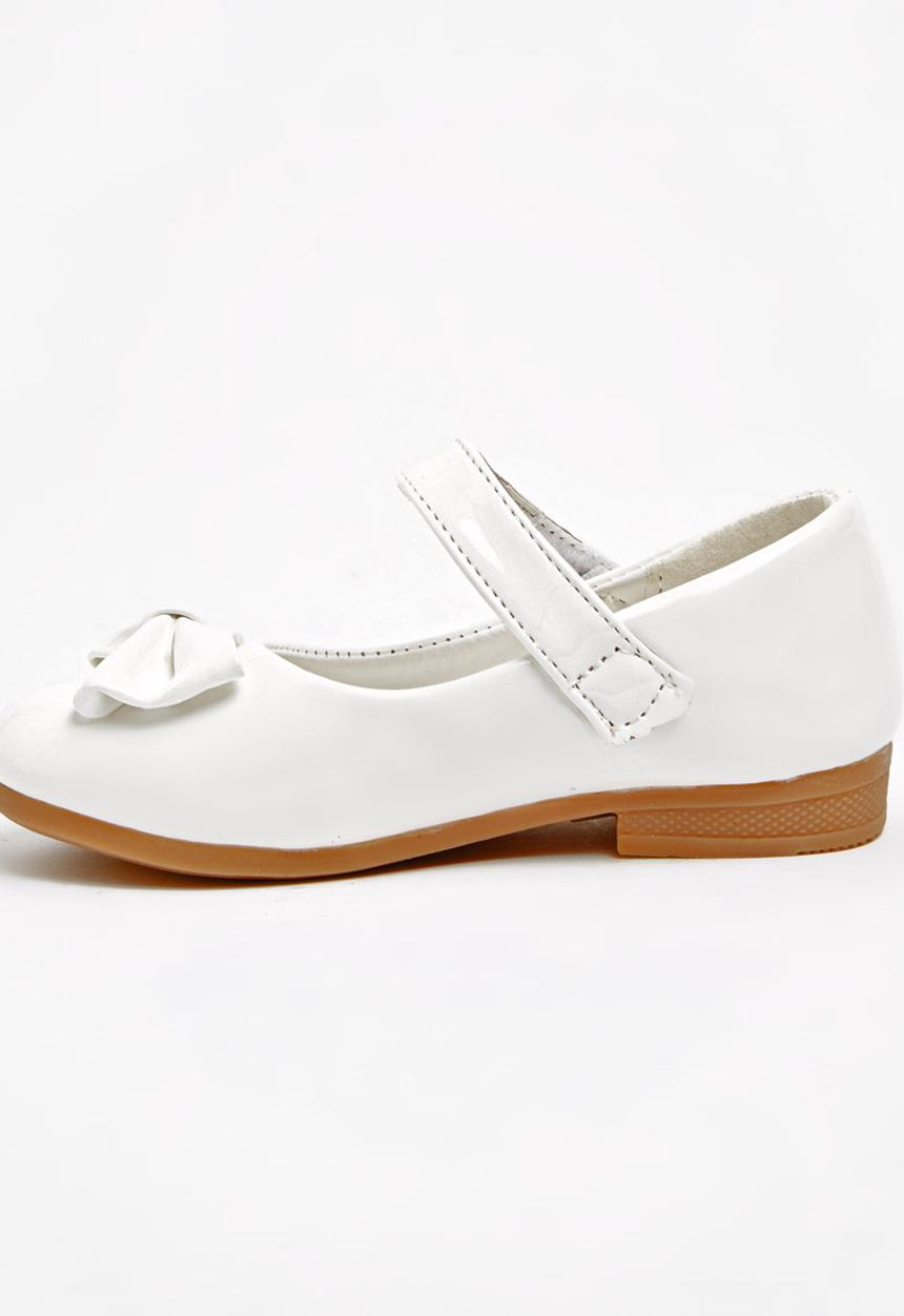 Jumbo - Girls Glitter Pump with Bow White