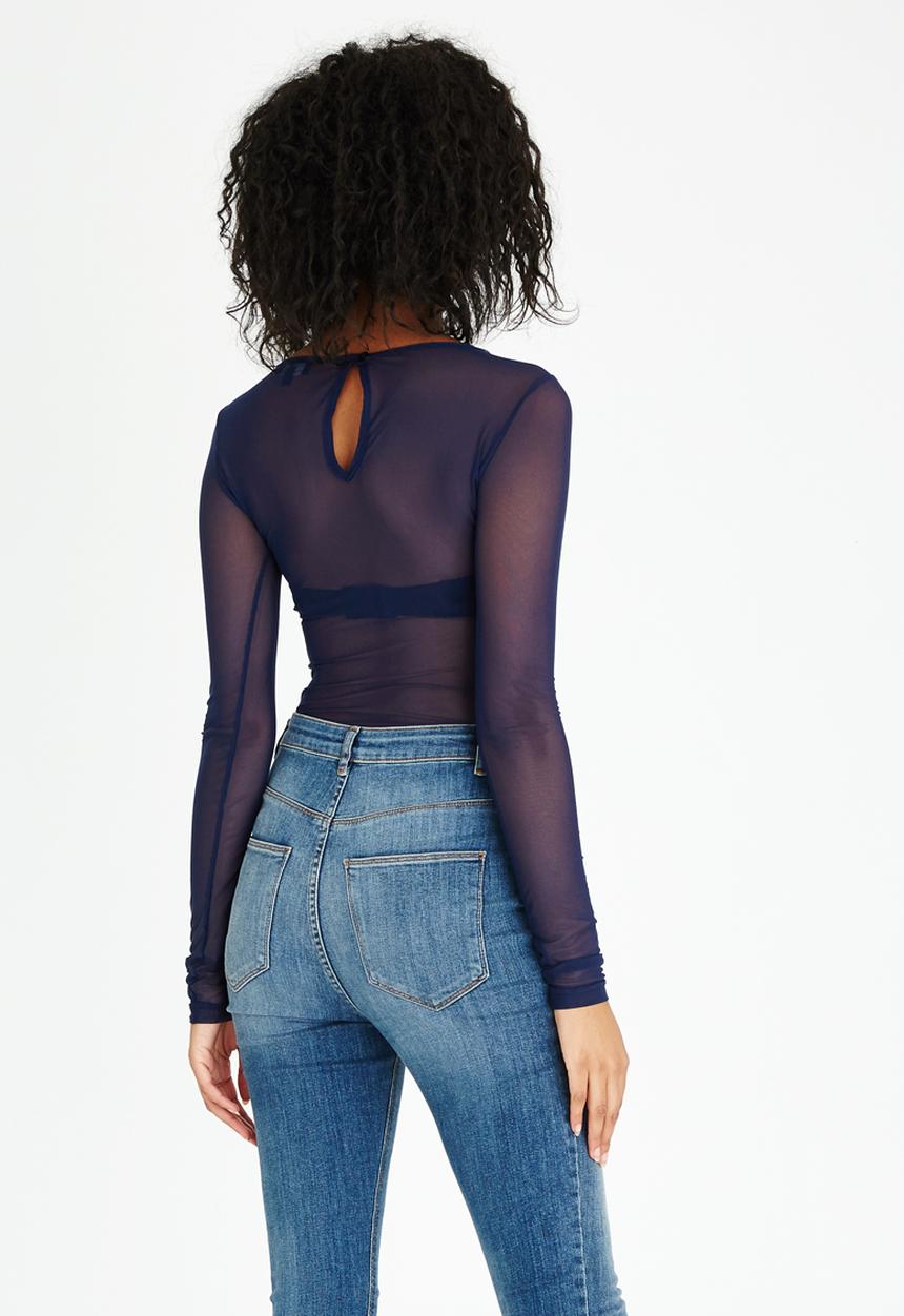 STYLE REPUBLIC - Mesh Bodysuit Navy