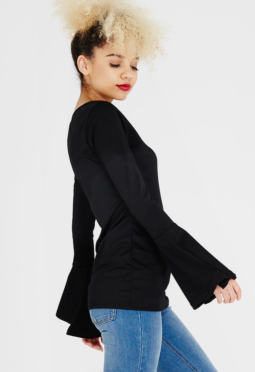c(inch) - Bell Sleeve T-shirt Black