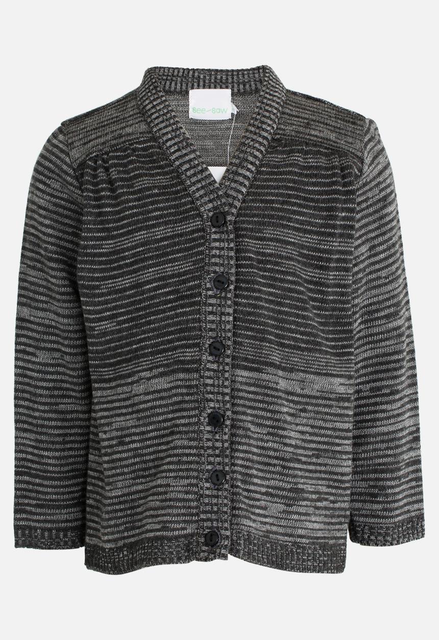 See-Saw - V-Neck Cardigan Grey Melange