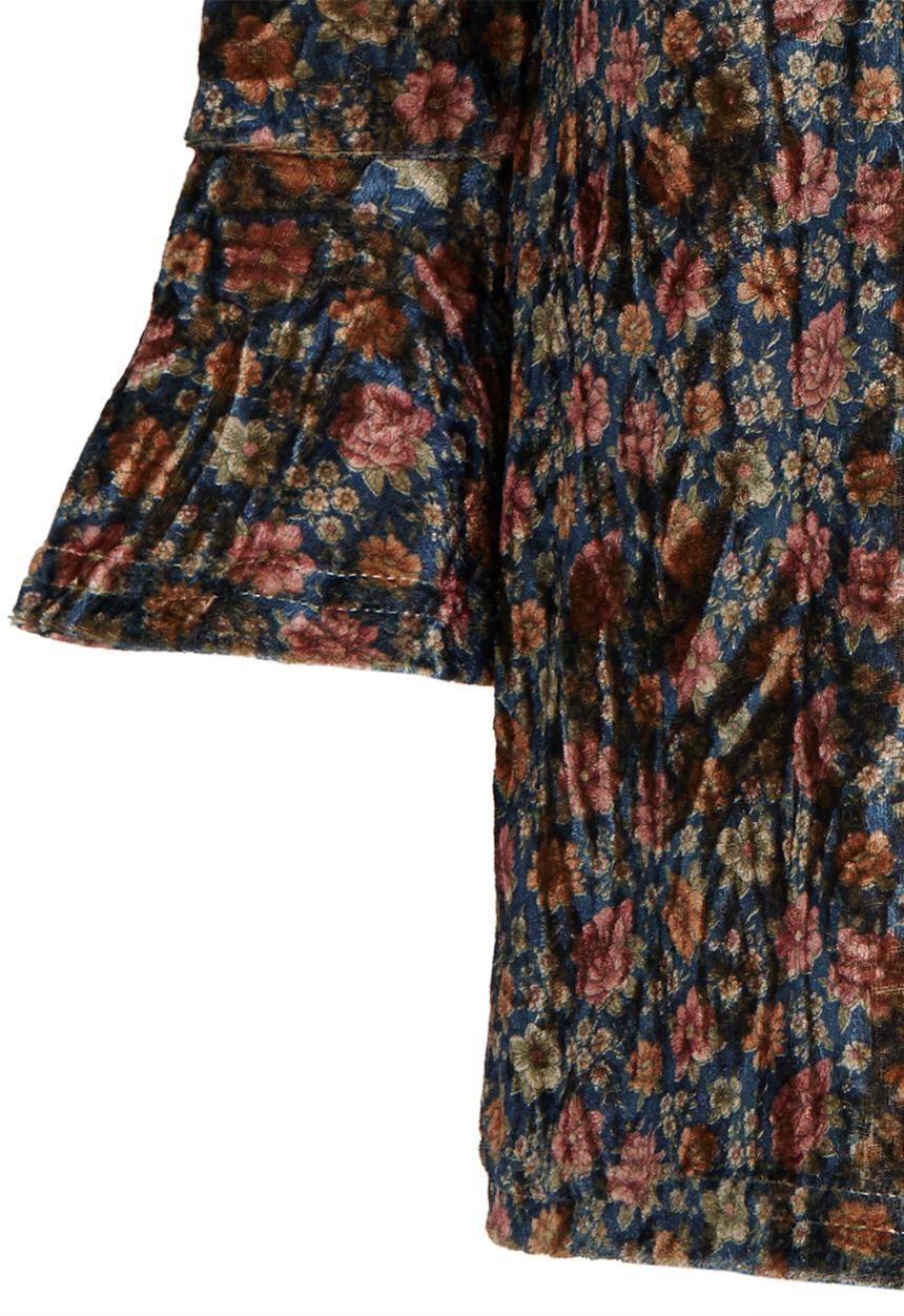 See-Saw - Bell Sleeve Velour Dress Multi-colour