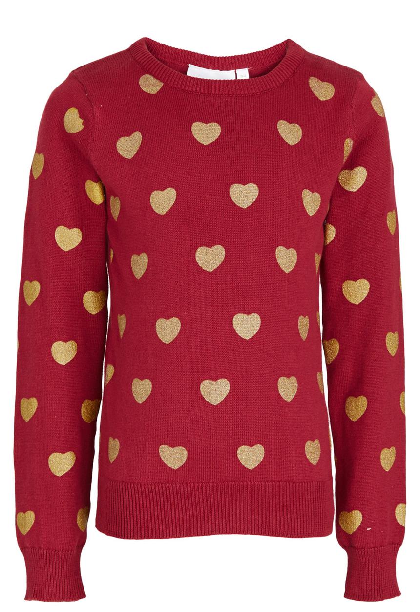 See-Saw - Heart Knit Jumper Dark Red