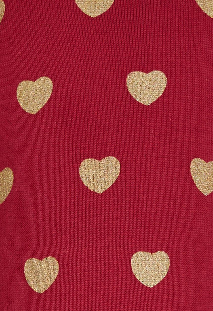 See-Saw - Heart Knit Jumper Dark Red