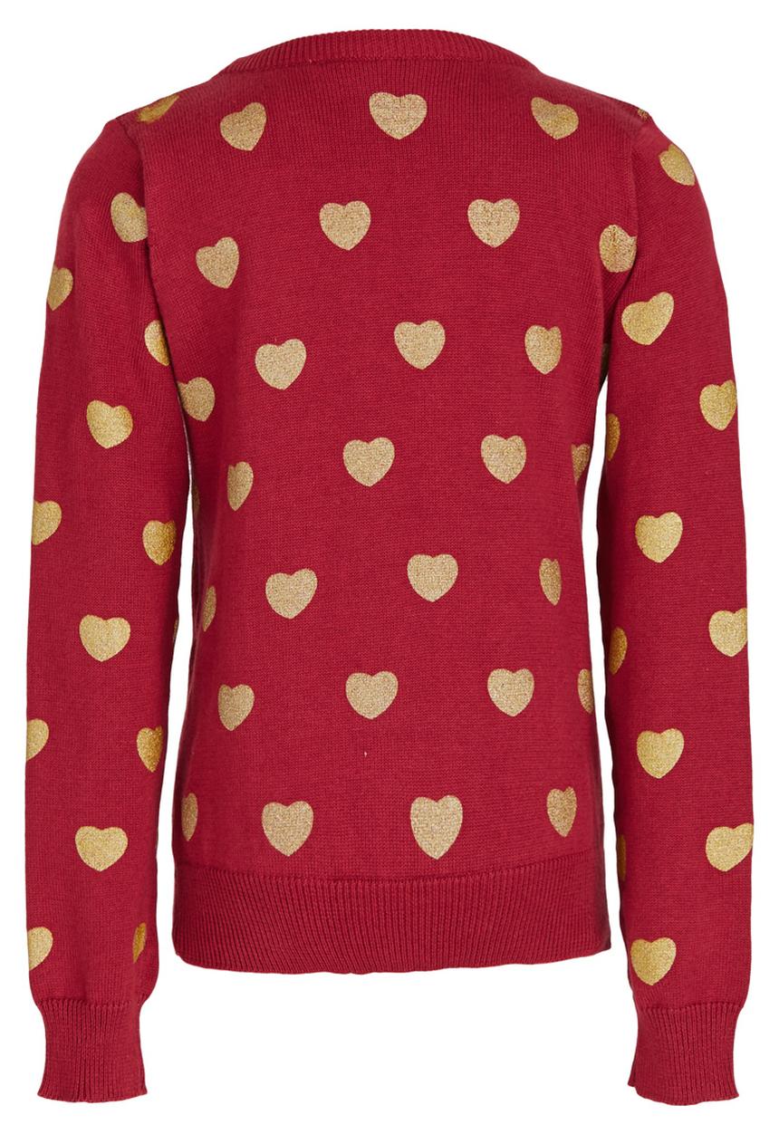 See-Saw - Heart Knit Jumper Dark Red