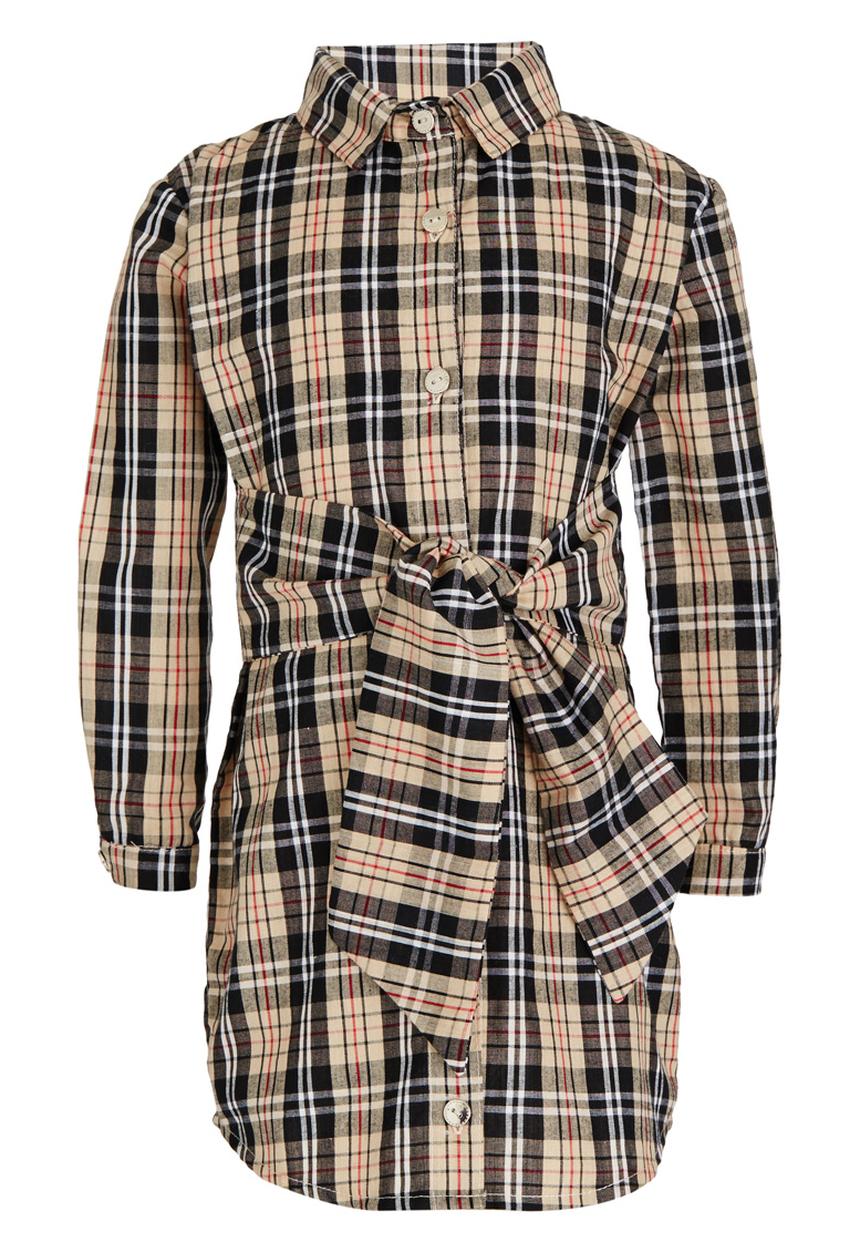 See-Saw - Shirt Dress with Front Tie Detail Multi-colour