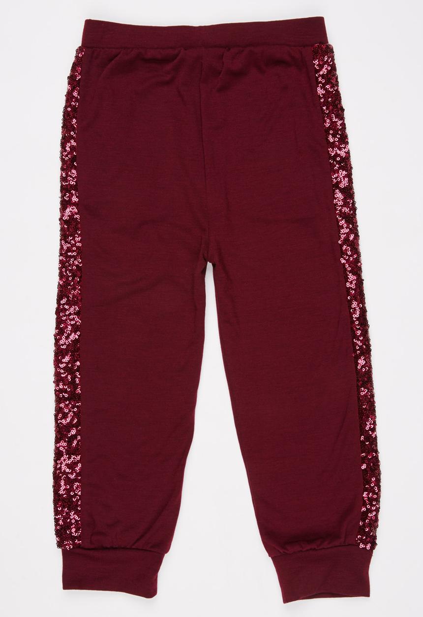 See-Saw - Sequin Inset Jogger Dark Red
