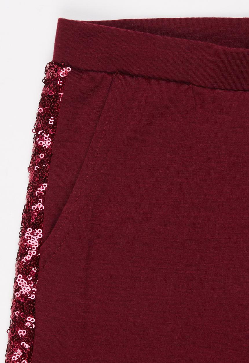 See-Saw - Sequin Inset Jogger Dark Red