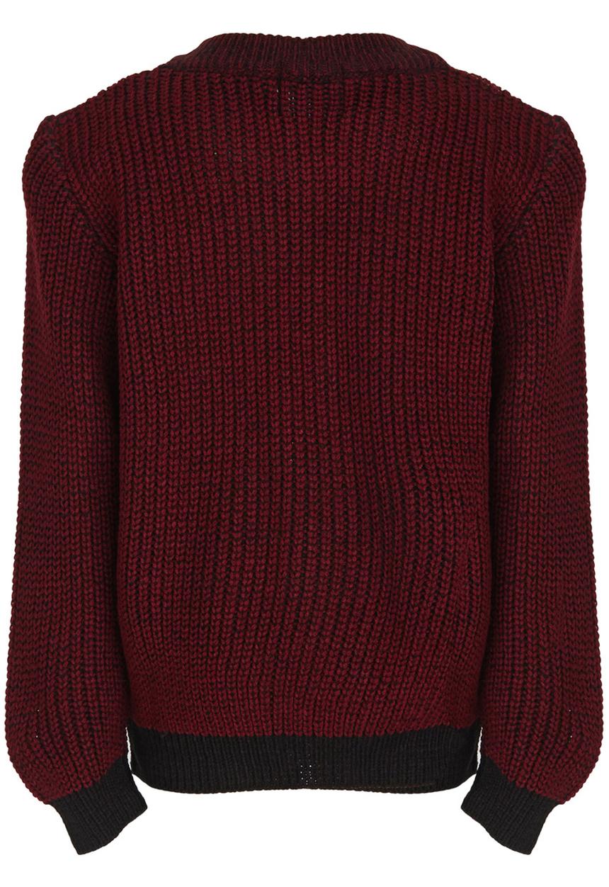 See-Saw - 2 Tone Knit Jumper Dark Red