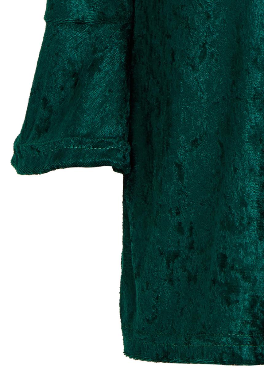 See-Saw - Bell Sleeve Velour Dress Green