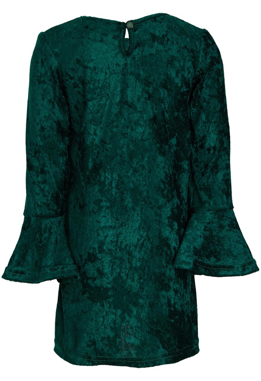 See-Saw - Bell Sleeve Velour Dress Green