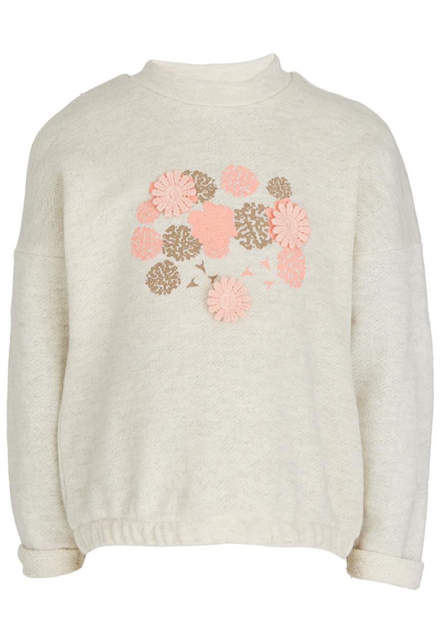 See-Saw - Flower Print Sweater Cream