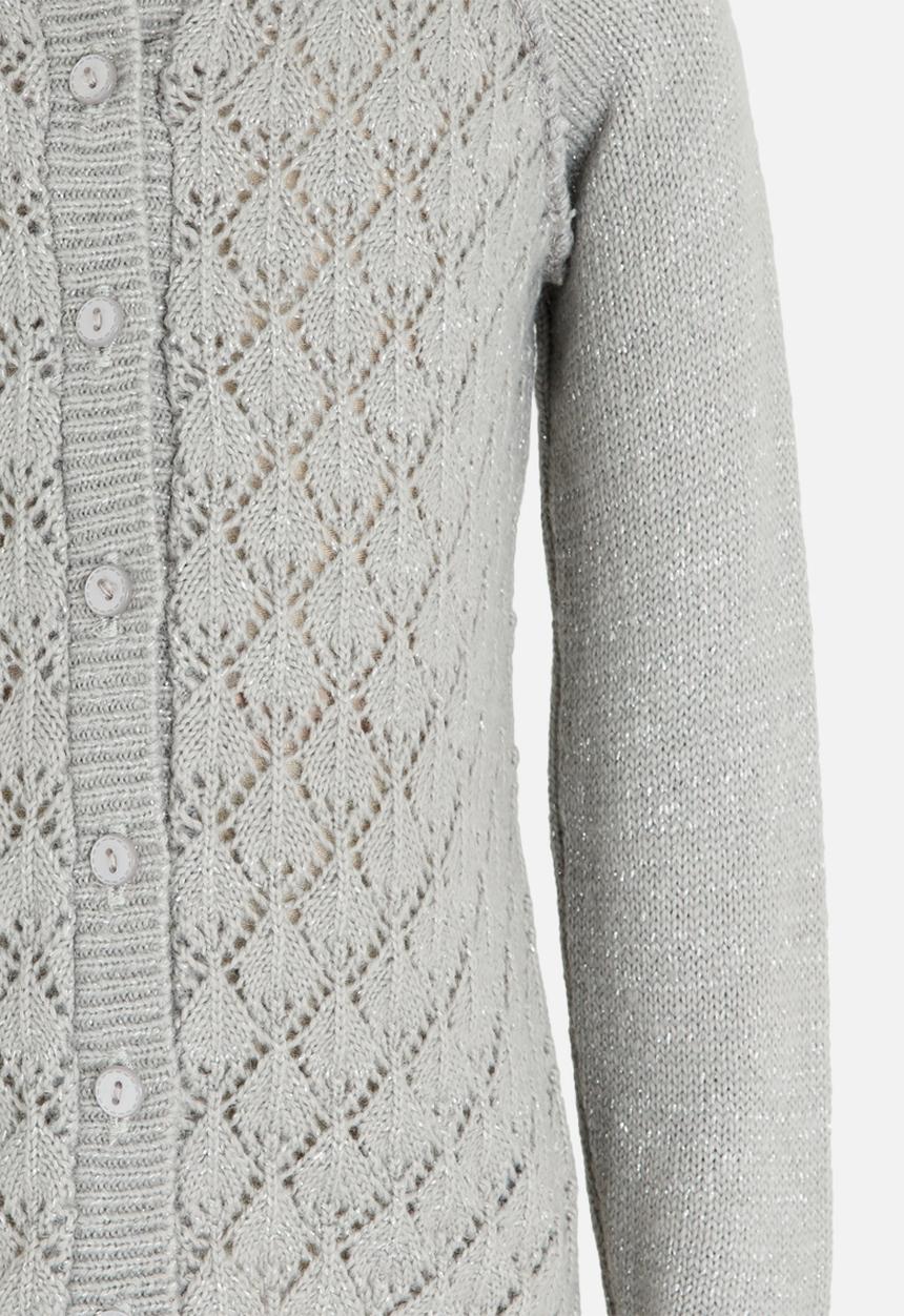 See-Saw - Pointelle Long Sleeve Cardigan Grey