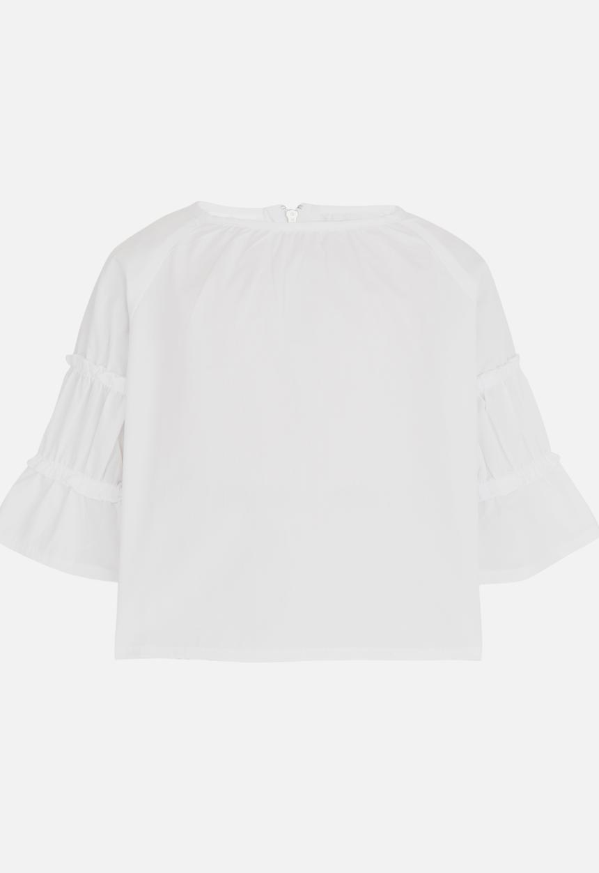See-Saw - Tiered Sleeve Top White