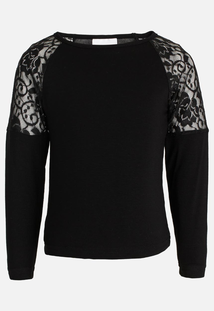 See-Saw - Lace Detail Top Black