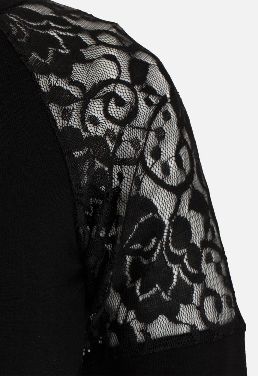 See-Saw - Lace Detail Top Black