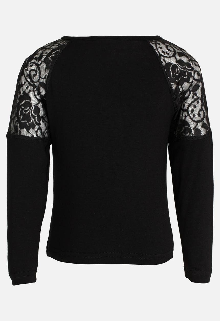 See-Saw - Lace Detail Top Black