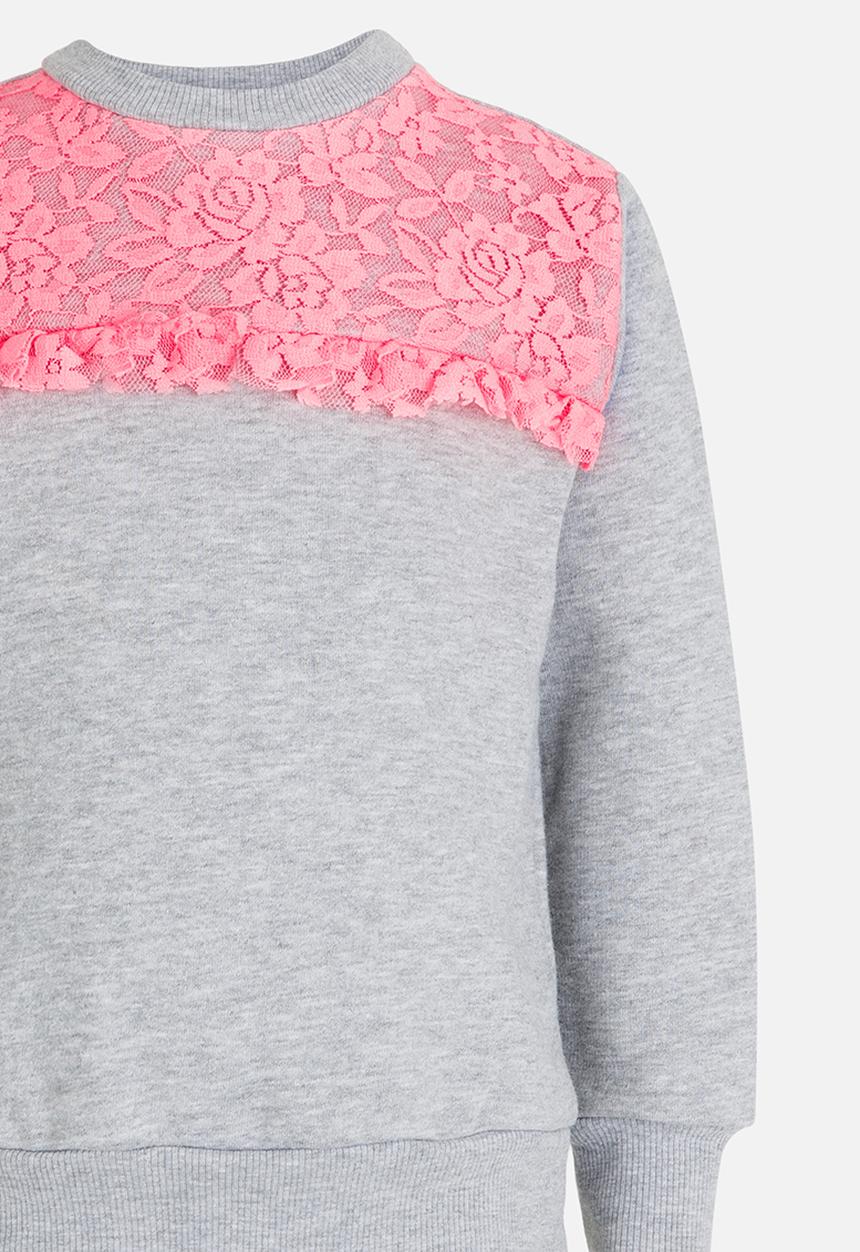 See-Saw - Applique Sweat Top Grey Melange
