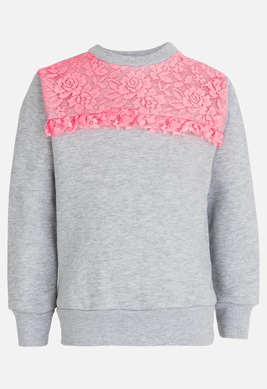 See-Saw - Applique Sweat Top Grey Melange