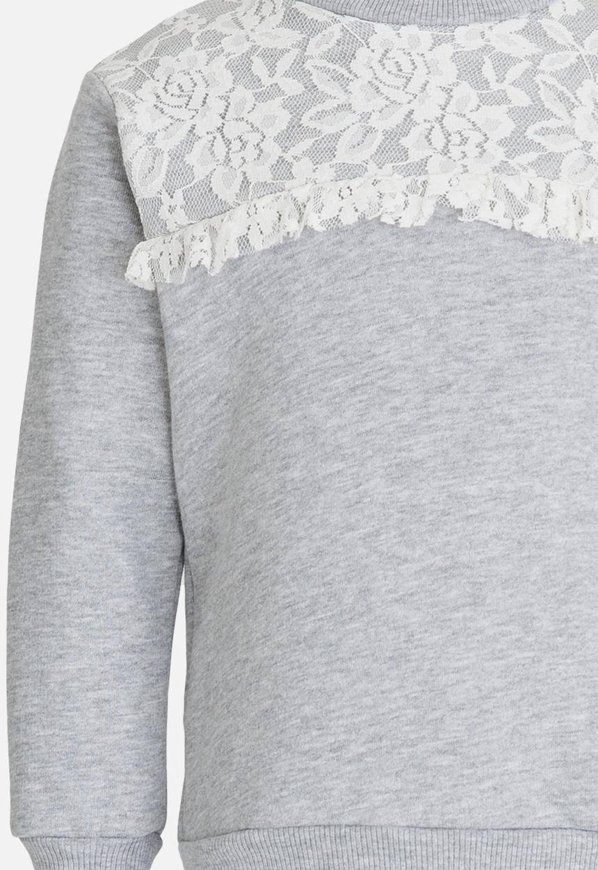 See-Saw - Applique Sweat Top Grey Melange