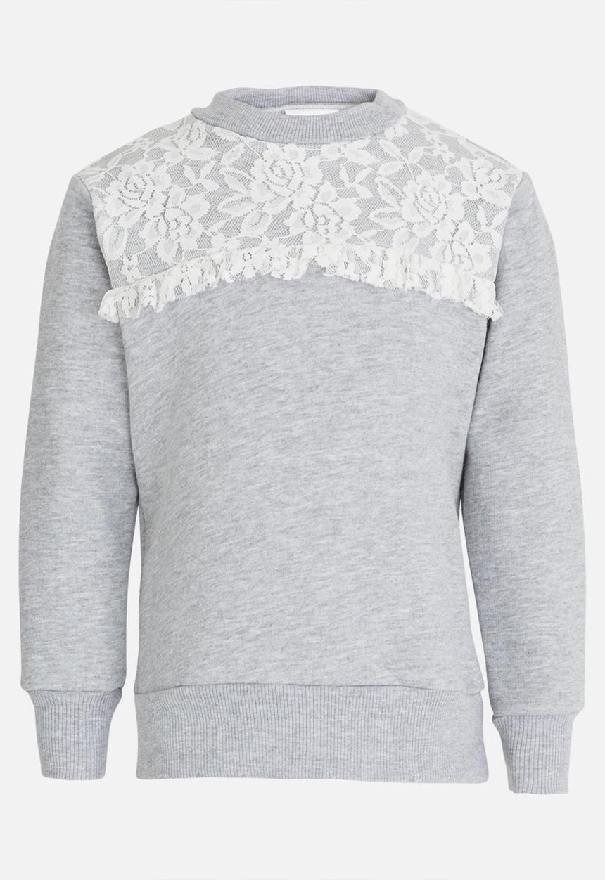 See-Saw - Applique Sweat Top Grey Melange