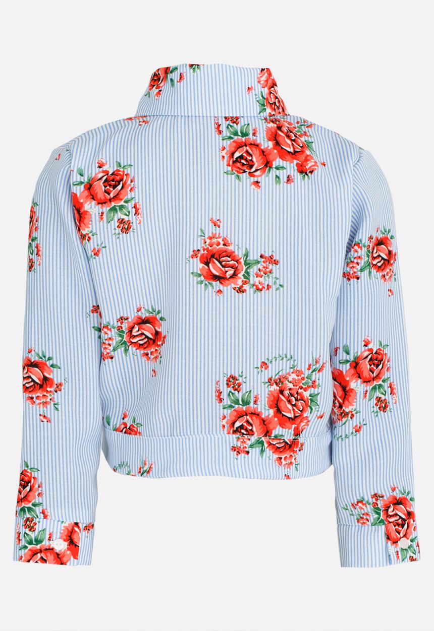 See-Saw - Front Tie Shirt Blue and White