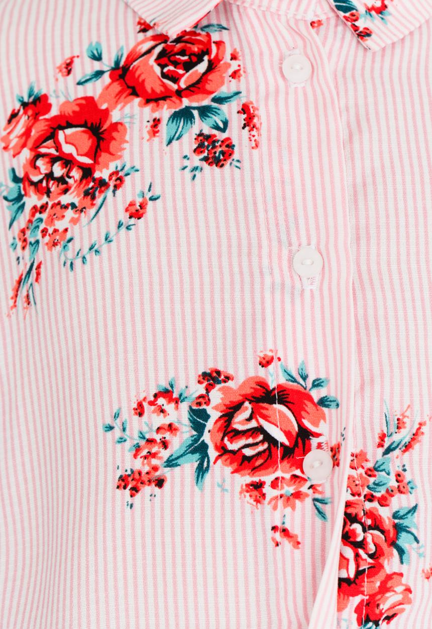 See-Saw - Front Tie Shirt Mid Pink