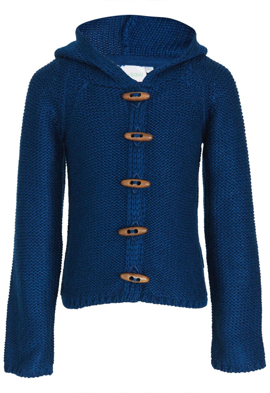 See-Saw - Hooded Chunky Knit Cardigan Blue