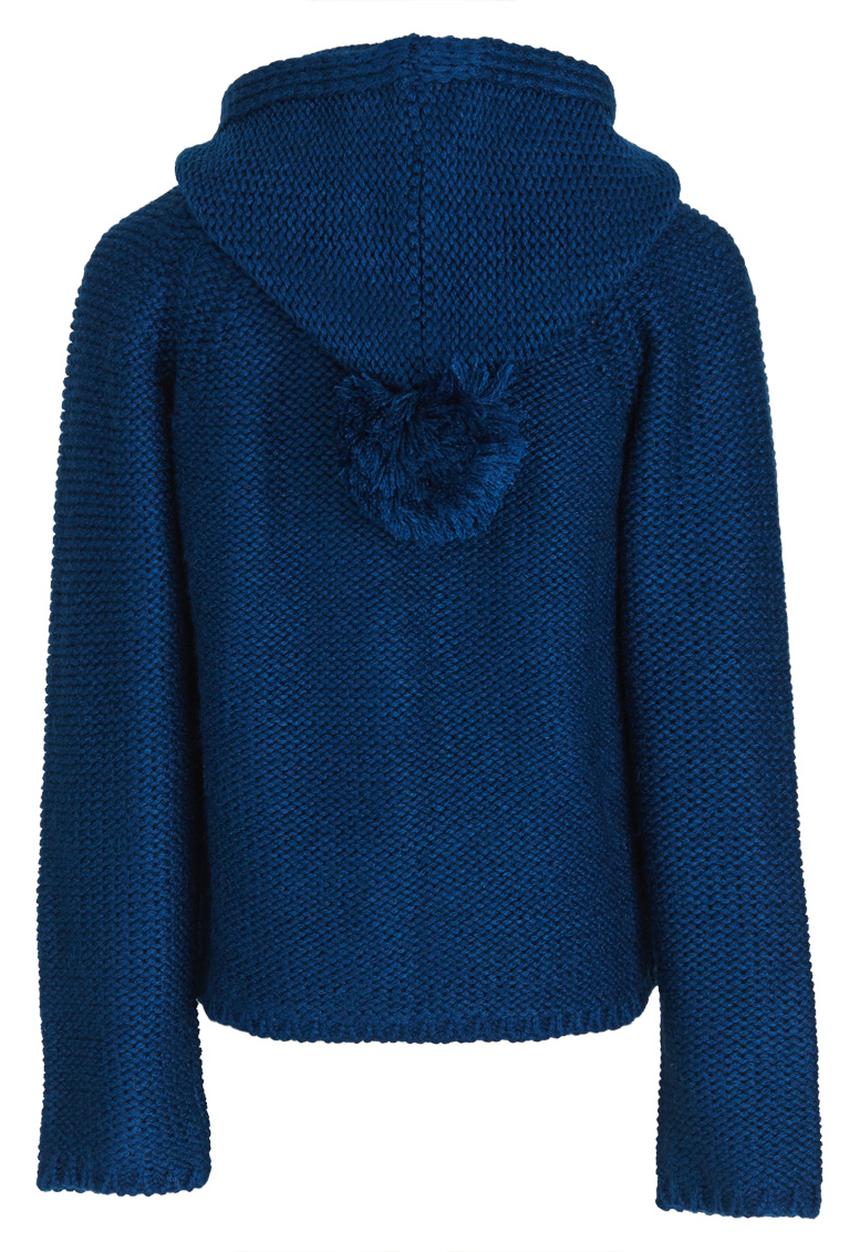 See-Saw - Hooded Chunky Knit Cardigan Blue