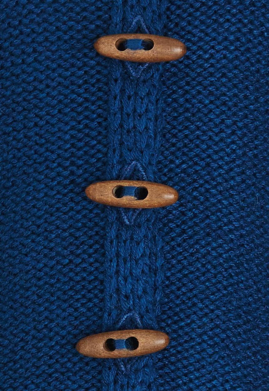 See-Saw - Hooded Chunky Knit Cardigan Blue