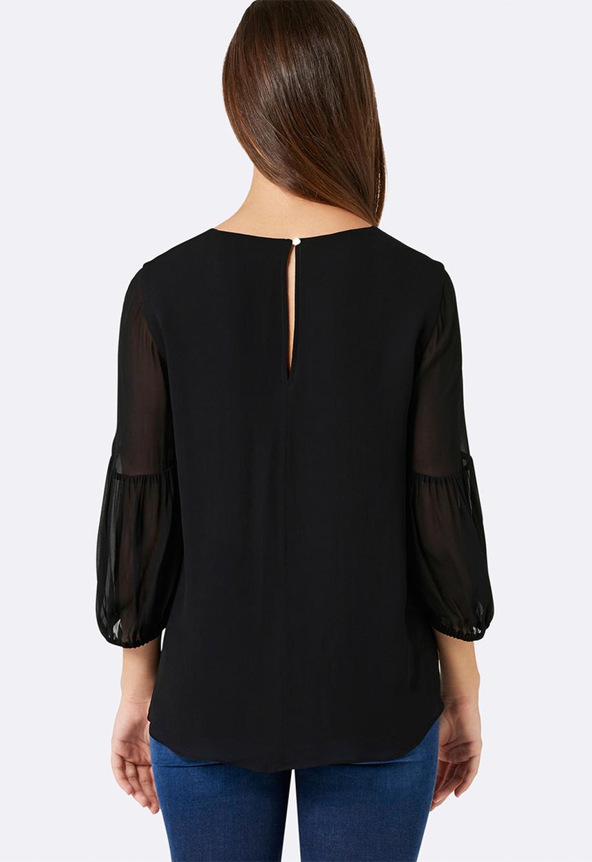 Forever New (Spree) - Carol Volume Sleeve Blouse Black