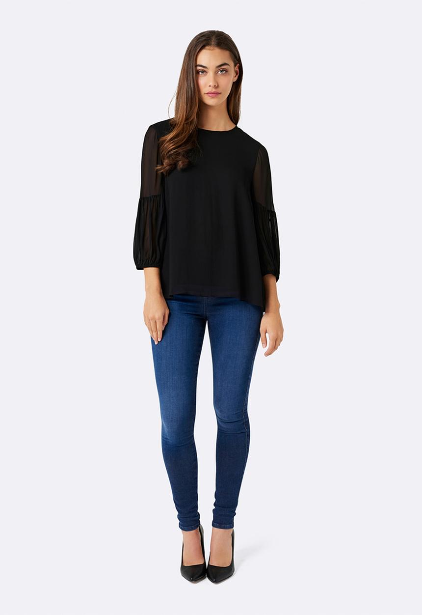 Forever New (Spree) - Carol Volume Sleeve Blouse Black