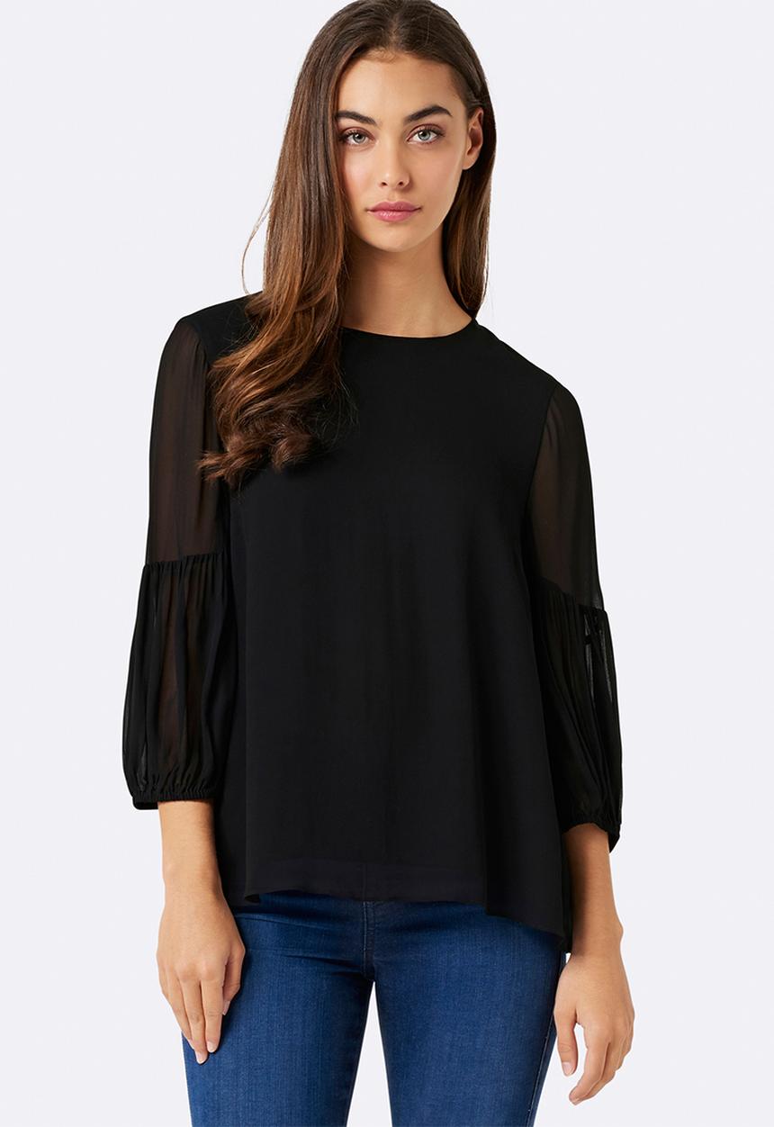 Forever New (Spree) - Carol Volume Sleeve Blouse Black