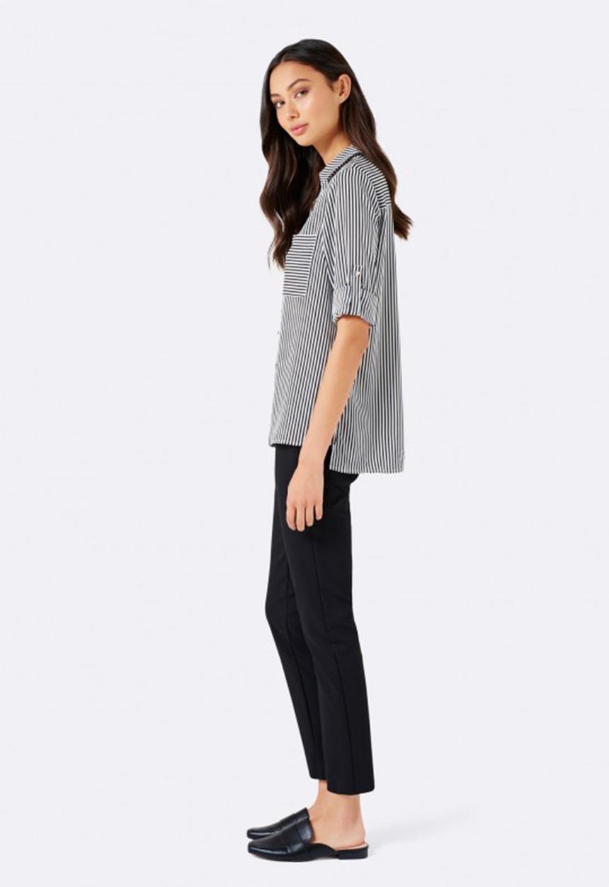 Forever New (Spree) - Joanne Pocket Stripe Shirt Black and White
