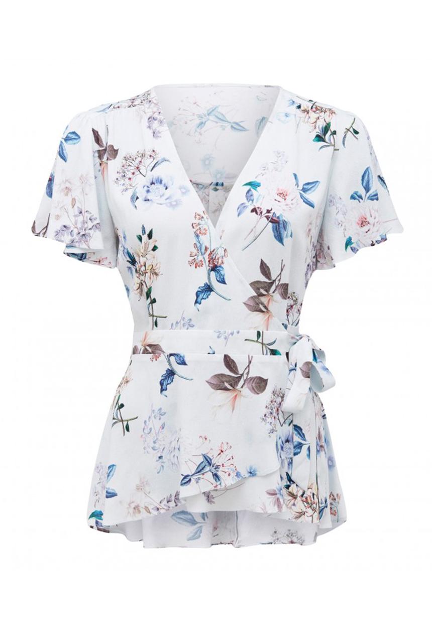 Forever New (Spree) - Yasmin Wrap Blouse  Pale Blue