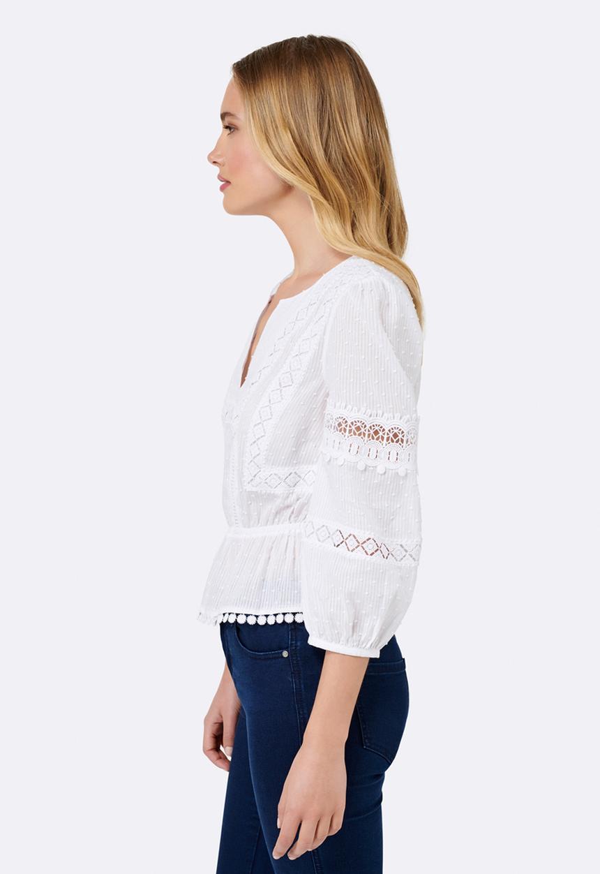 Forever New (Spree) - Tiffany Splice Boho Blouse White
