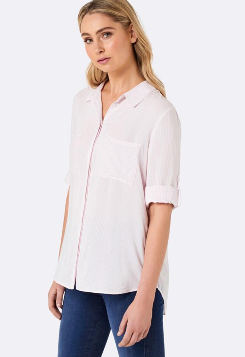 Forever New (Spree) - Mabel Stripe Shirt Pale Pink
