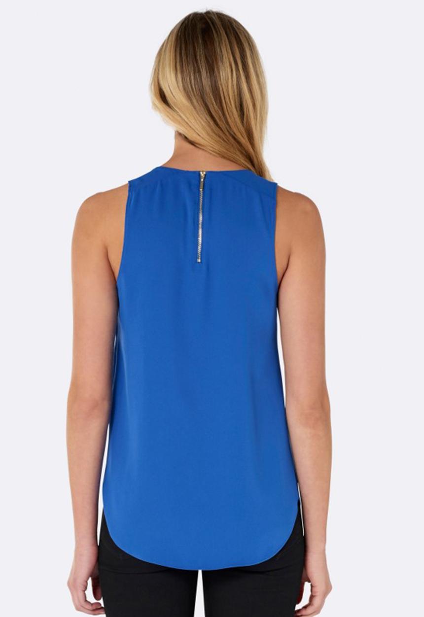 Forever New (Spree) - Beth Curved Hem Zip Back Tank Cobalt